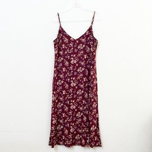 Reformation Crimini Floral Slit Midi Slip Dress Chantelle